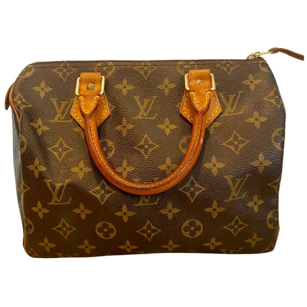 Louis Vuitton Speedy 25 Monogram Handbag Monogram Leather Canvas